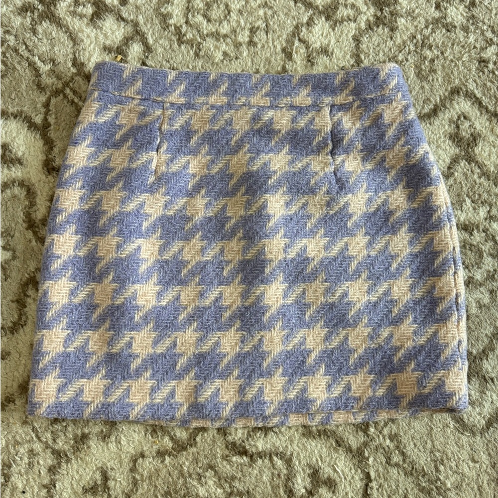 Purple and Cream Houndstooth Skirt